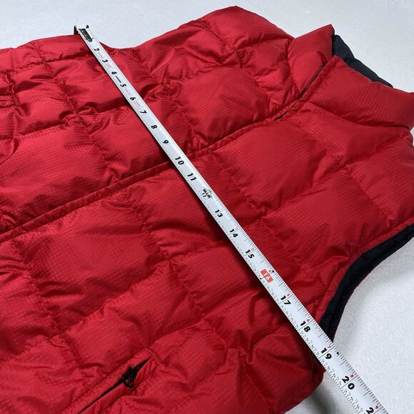 Lands End Down Puffer Reversible Vest Womens Size Small 34-36 Black Red Zip - Picture 8 of 9